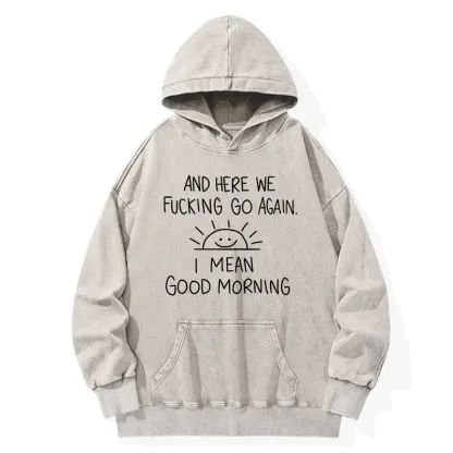 Tokyo-Tiger Different Meanings Of "Good Morning" Washed Hoodie