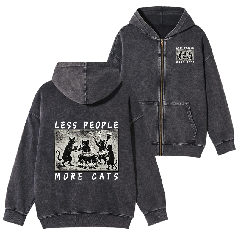 Tokyo-Tiger Cat Sacrifice Ceremony Washed Zip Hoodie
