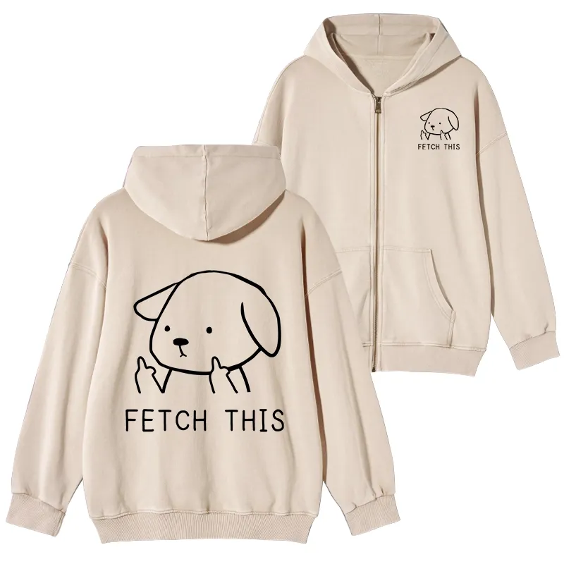 Tokyo-Tiger Fetch This Dog Washed Zip Hoodie Sale