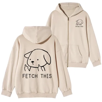 Tokyo-Tiger Fetch This Dog Washed Zip Hoodie