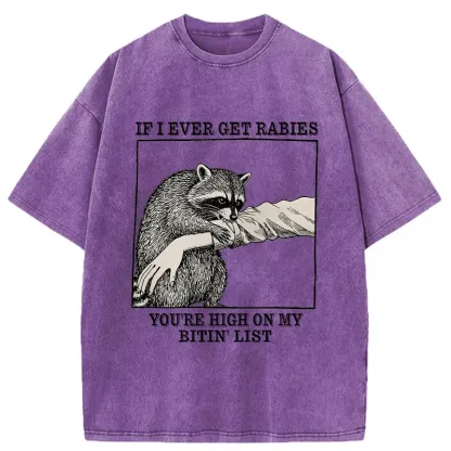 Tokyo-Tiger Raccoon Bites Washed T-Shirt