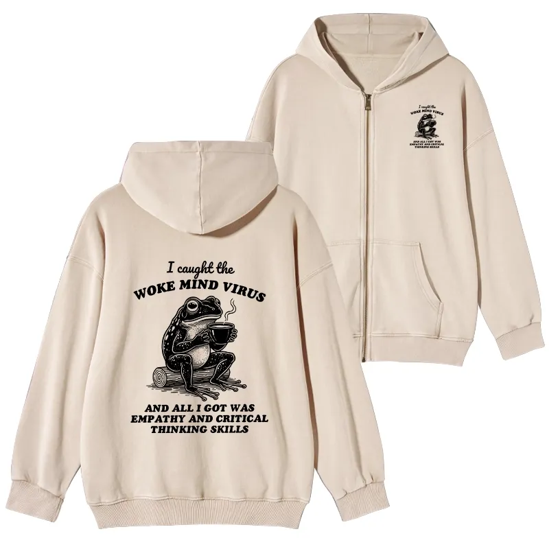 Tokyo-Tiger Awakened Thinking Virus Frog Washed Zip Hoodie Sale