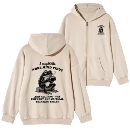 Tokyo-Tiger Awakened Thinking Virus Frog Washed Zip Hoodie