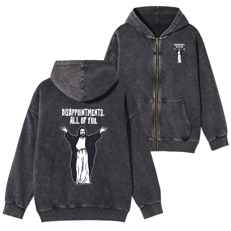 Tokyo-Tiger God Gives Disappointment Washed Zip Hoodie