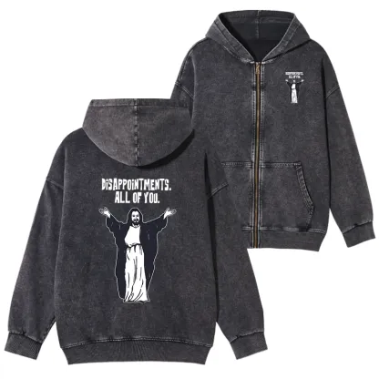 Tokyo-Tiger God Gives Disappointment Washed Zip Hoodie