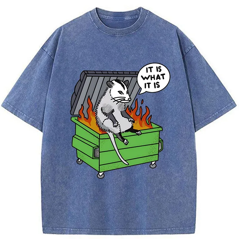 Tokyo-Tiger Possum Thinking On The Edge Of Danger Washed T-Shirt