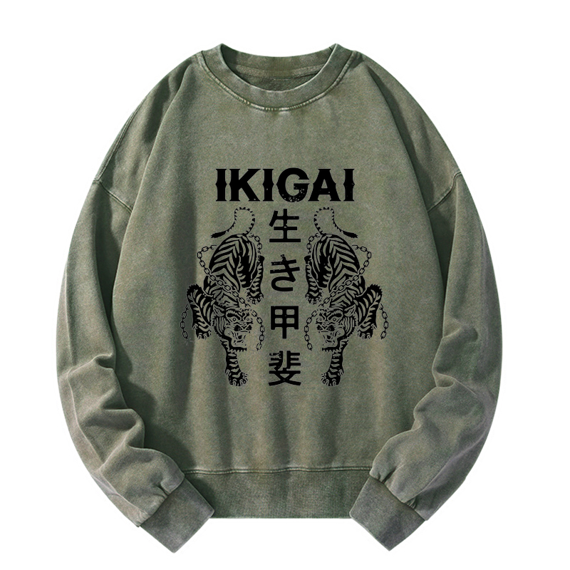 Tokyo-Tiger Japanese Chain Tiger Washed Sweatshirt