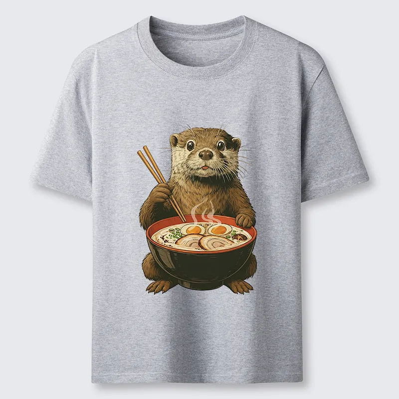 Tokyo-Tiger Japanese Otter Eating Ramen Classic T-Shirt