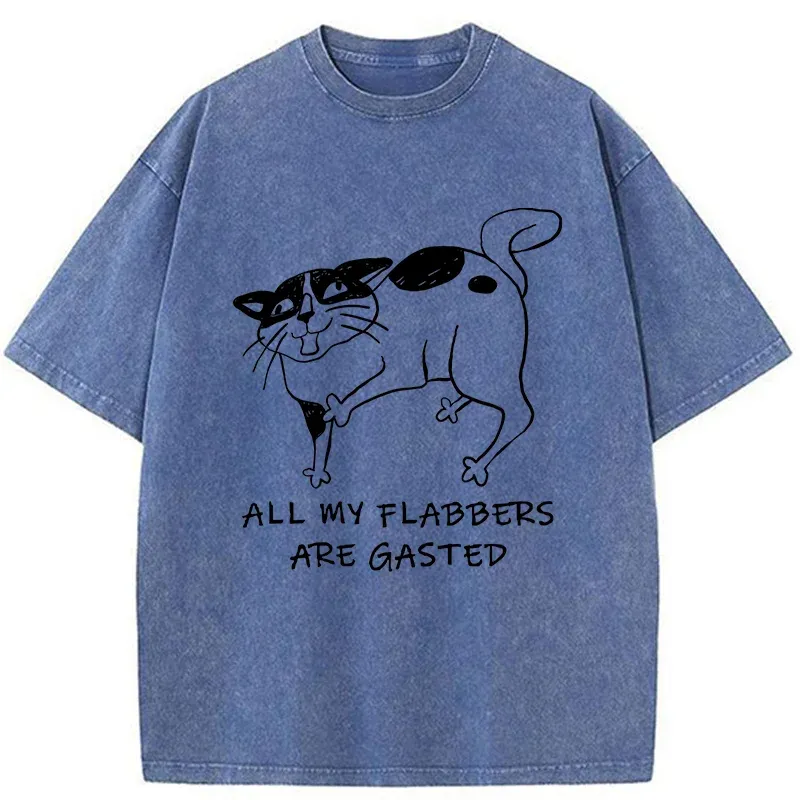 Tokyo-Tiger Surprised Cat Washed T-Shirt