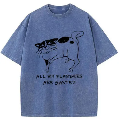 Tokyo-Tiger Surprised Cat Washed T-Shirt