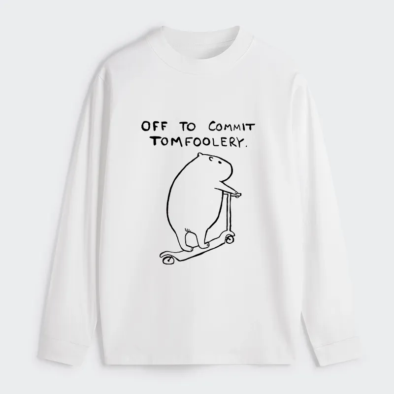 Tokyo-Tiger Capybara Is Ready To Do Something Bad Classic Long Sleeve T-Shirt