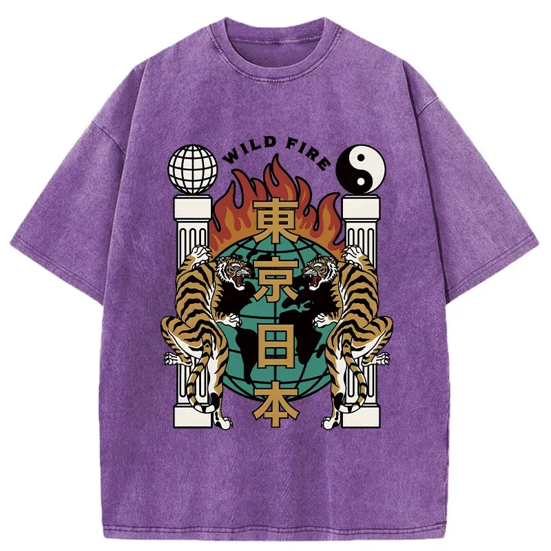 Tokyo-Tiger Terrifying TokyoTiger Washed T-Shirt