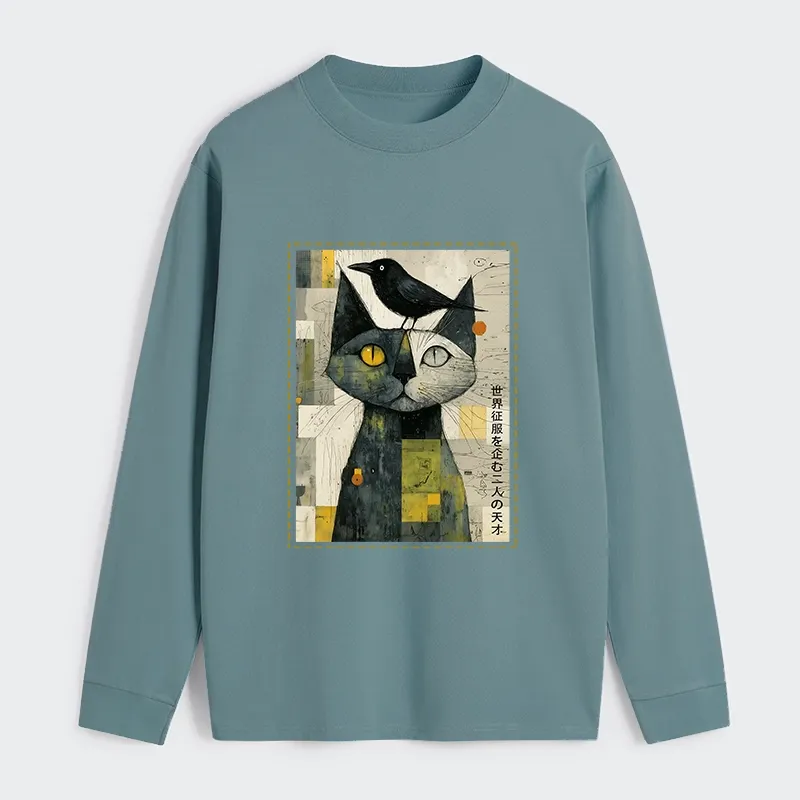 Tokyo-Tiger The Cat And The Crow Are Planning To Rule The World Classic Long Sleeve T-Shirt