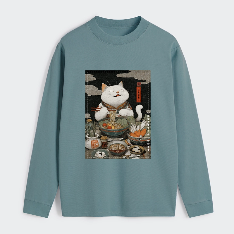 Tokyo-Tiger The Ramen-Loving Cat Classic Long Sleeve T-Shirt