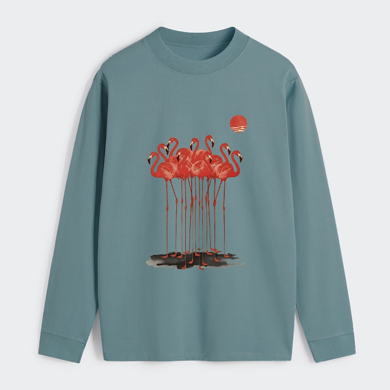 Tokyo-Tiger Flamingos at Dusk Classic Long Sleeve T-Shirt
