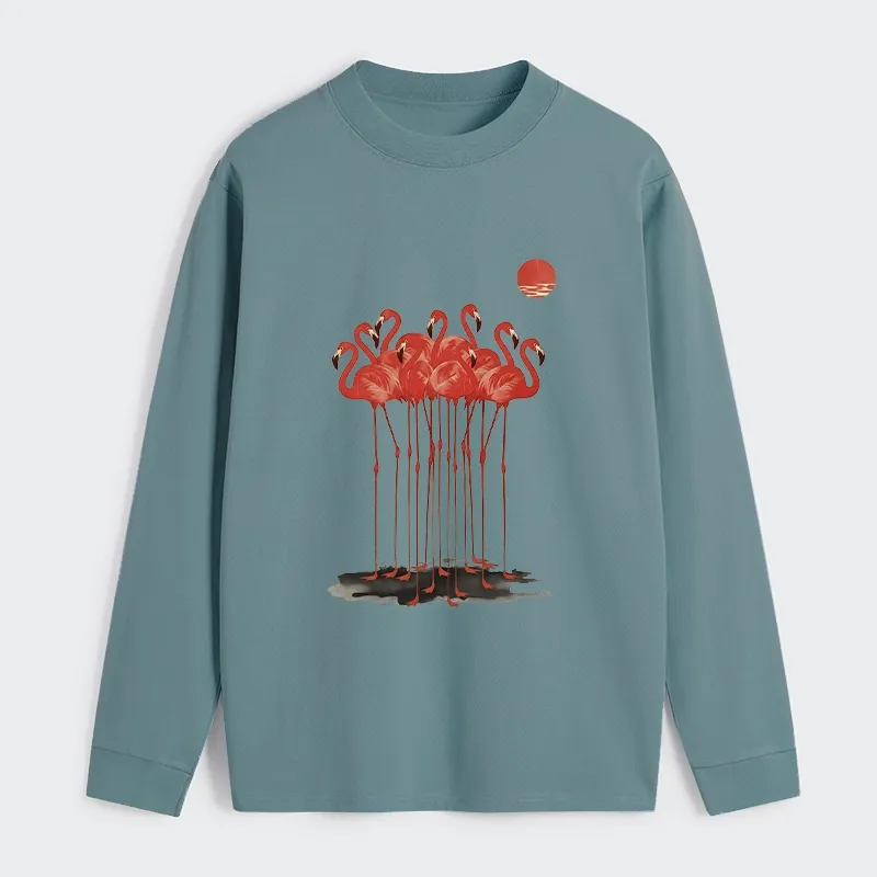 Tokyo-Tiger Flamingos at Dusk Classic Long Sleeve T-Shirt
