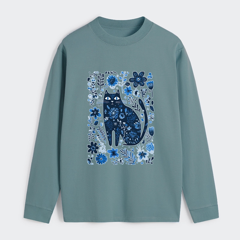 Tokyo-Tiger A Cat Among Flowers Classic Long Sleeve T-Shirt