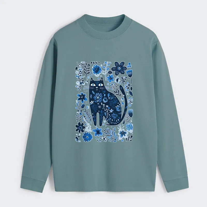Tokyo-Tiger A Cat Among Flowers Classic Long Sleeve T-Shirt