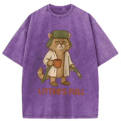 Tokyo-Tiger Litter Box Is Full Washed T-Shirt