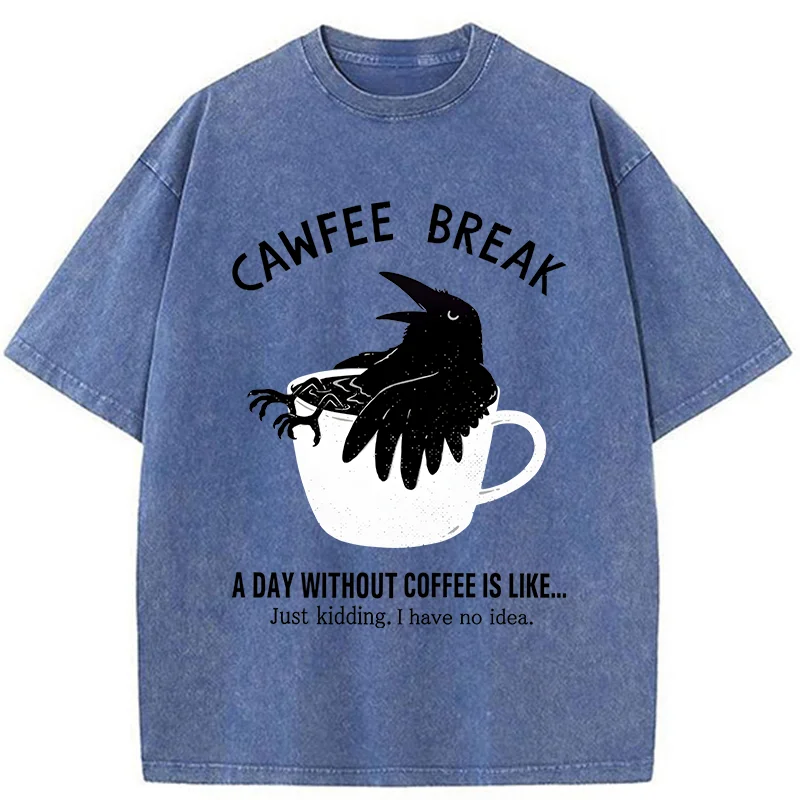 Tokyo-Tiger Crows Need Coffee Washed T-Shirt