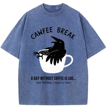 Tokyo-Tiger Crows Need Coffee Washed T-Shirt