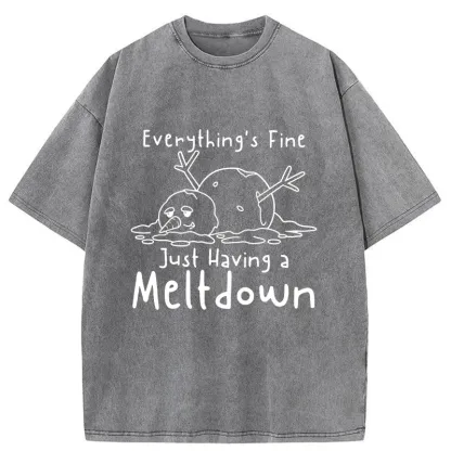 Tokyo-Tiger Snowman Had An Emotional Breakdown Washed T-Shirt