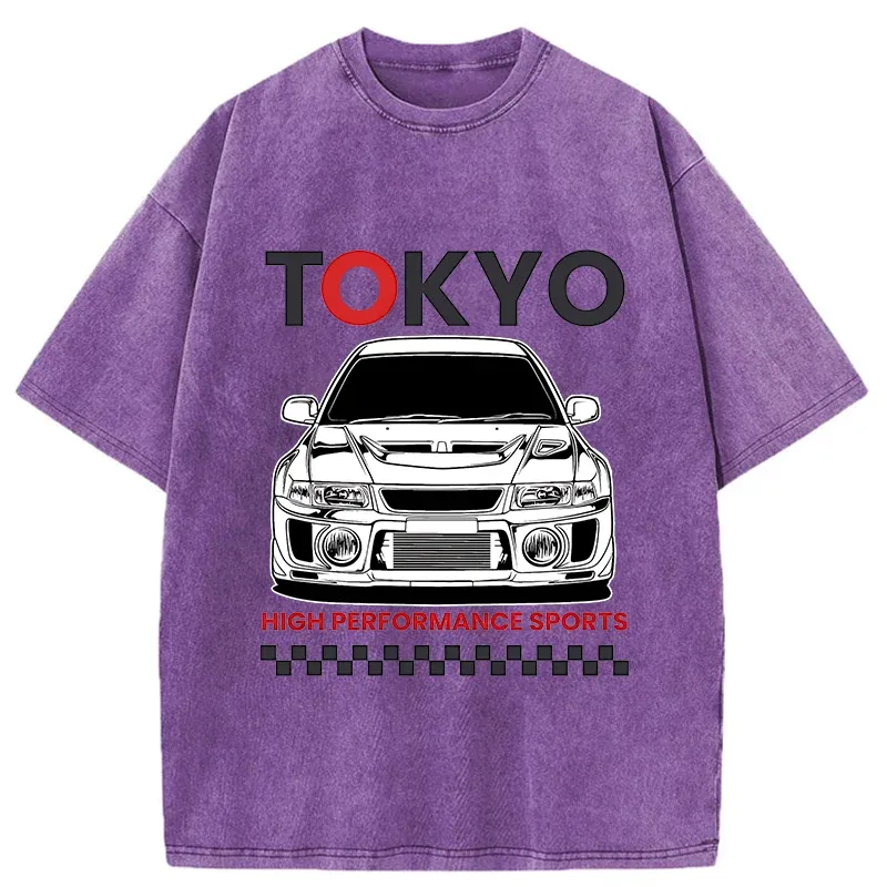 Tokyo-Tiger Japanese Car Models Washed T-Shirt