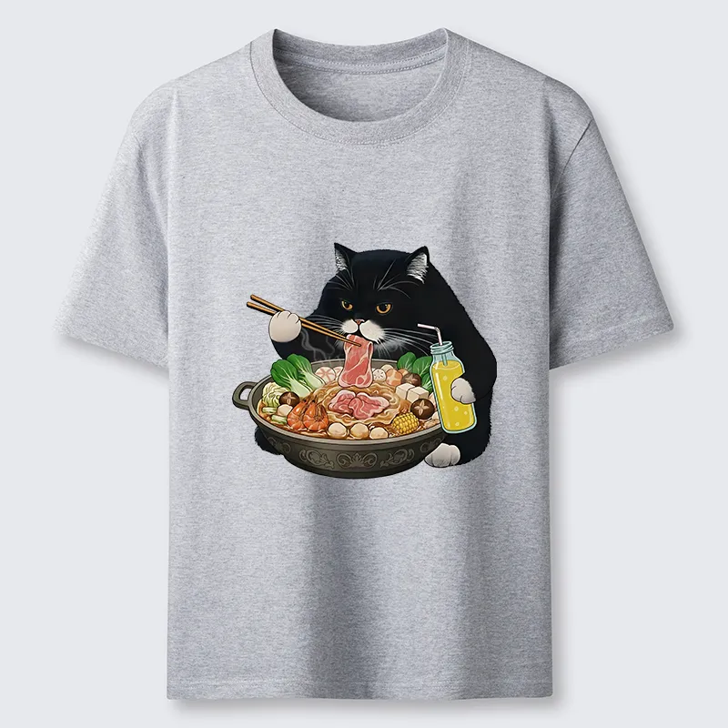 Tokyo-Tiger Black Cat Eating Hot Pot Classic T-Shirt