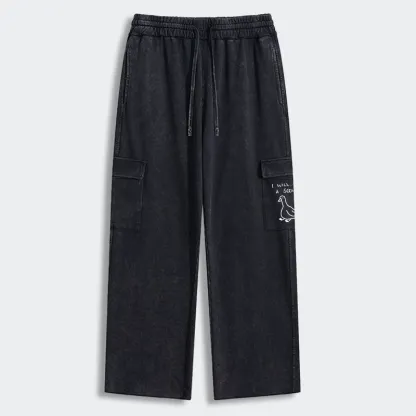 Tokyo-Tiger Stupid Goose Funny Japan Retro Washed Utility Sweatpants
