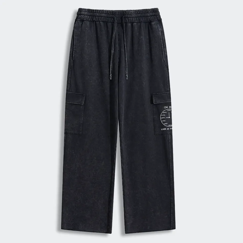Tokyo-Tiger Coffee Time Washed Utility Sweatpants