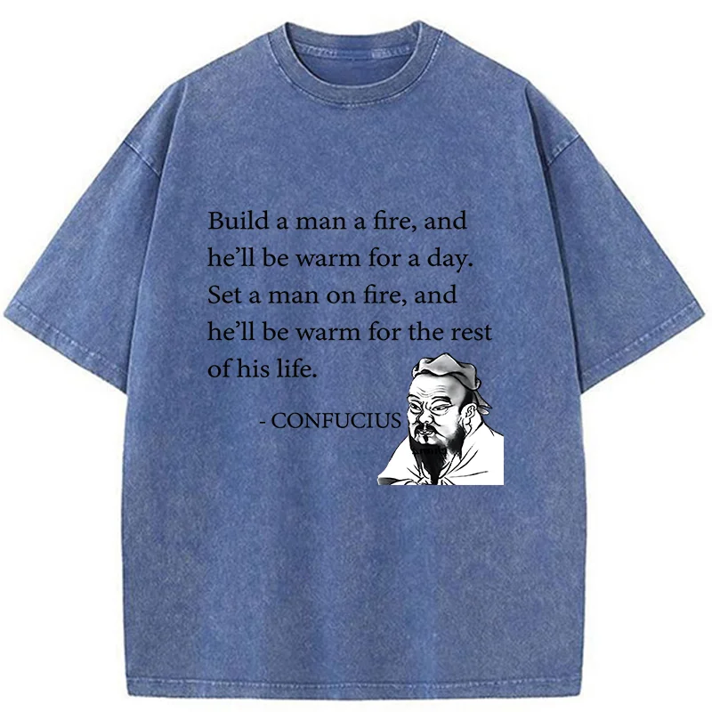 Tokyo-Tiger Confucius's Sayings Funny Washed T-Shirt