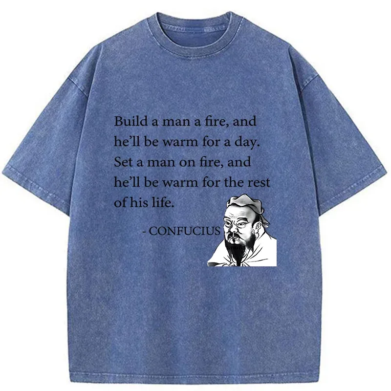 Tokyo-Tiger Confucius's Sayings Funny Washed T-Shirt