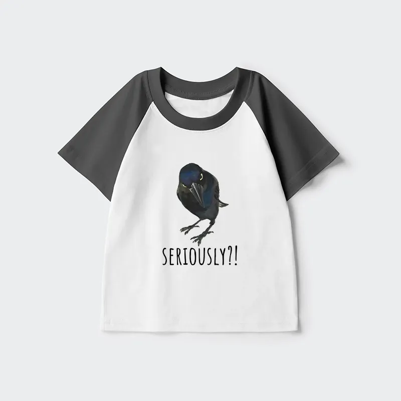 Tokyo-Tiger Raven's Question Kids Raglan T-shirt