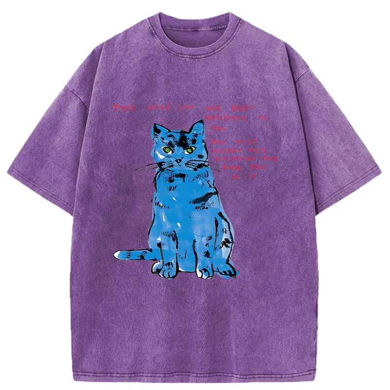Tokyo-Tiger Accept This Giant Cat Washed T-Shirt