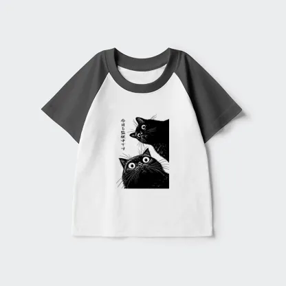 Tokyo-Tiger The Cat Is Watching Today Kids Raglan T-shirt