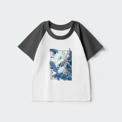 Tokyo-Tiger Vintage Epiphyllum-Short-lived beauty Poster Kids Raglan T-shirt