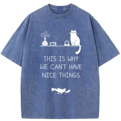 Tokyo-Tiger Because Of The Existence Of Cats Washed T-Shirt