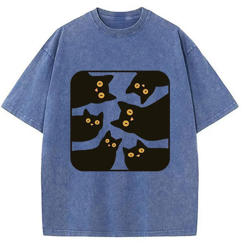 Tokyo-Tiger Cats Are Watching You Washed T-Shirt