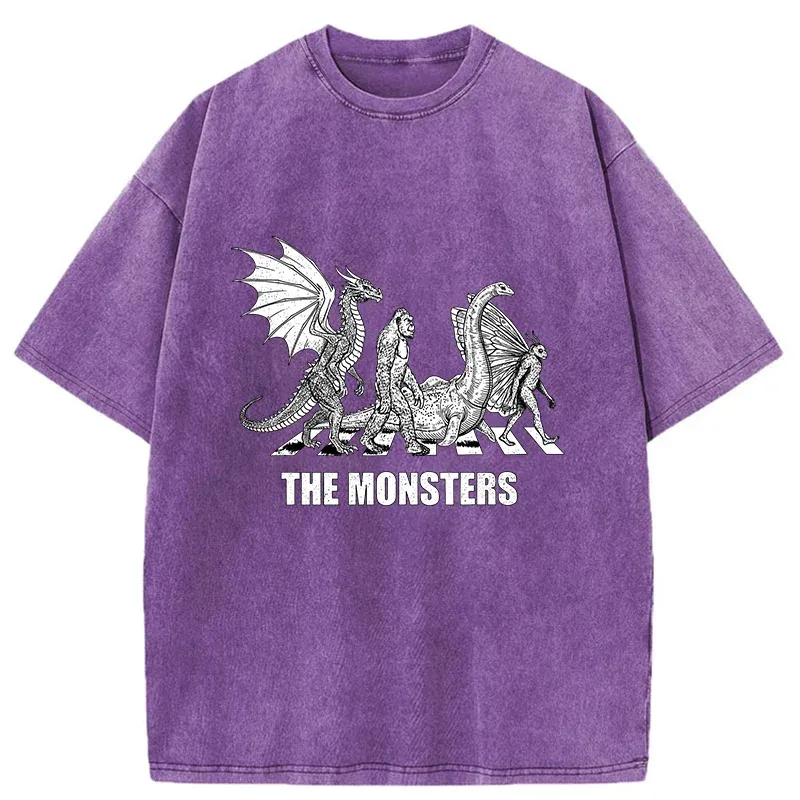 Tokyo-Tiger Monsters Crossing The Road Washed T-Shirt