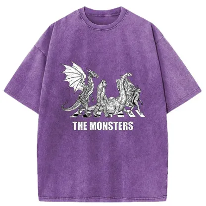 Tokyo-Tiger Monsters Crossing The Road Washed T-Shirt