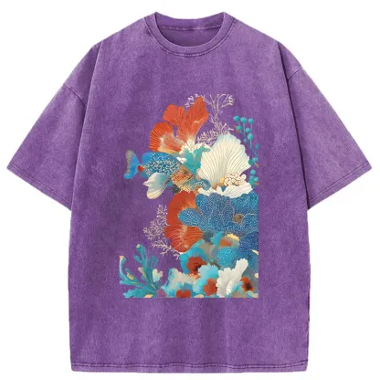 Tokyo-Tiger Underwater Corals Washed T-Shirt