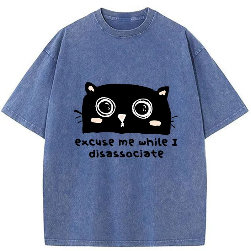 Tokyo-Tiger Dissociate Funny Cat Washed T-Shirt