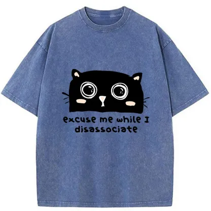 Tokyo-Tiger Dissociate Funny Cat Washed T-Shirt
