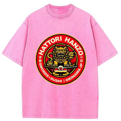 Tokyo-Tiger Hattori Hanzo - Swords Sushi Washed T-Shirt