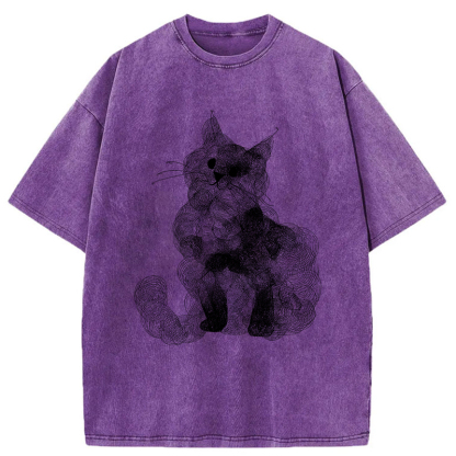 Tokyo-Tiger Whorls Of A Cat Washed T-Shirt