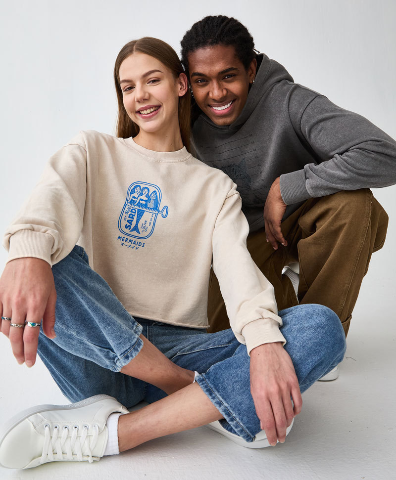 Tokyo-Tiger Sardine Market Washed Crop Sweatshirt