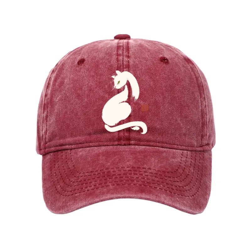 Tokyo-Tiger Elegant Black Cat Japan Washed Cap