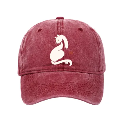 Tokyo-Tiger Elegant Black Cat Japan Washed Cap