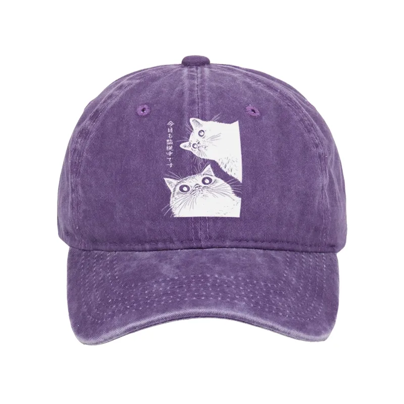 Tokyo-Tiger The Cat Is Watching Today Washed Cap