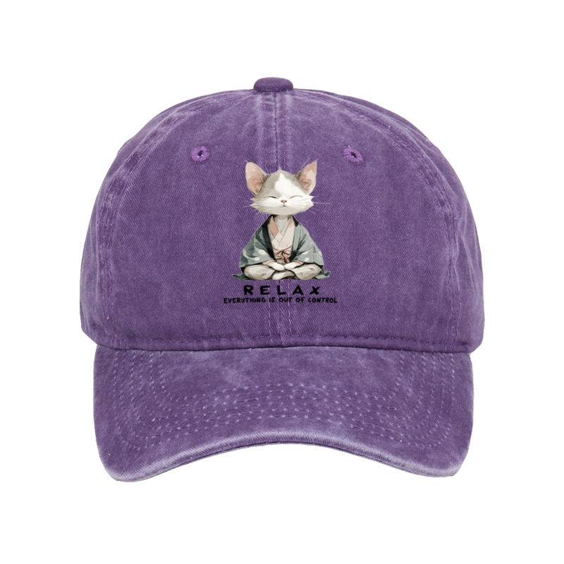 Tokyo-Tiger Zen Cat Relaxation，Everything's Out Of Control Washed Cap
